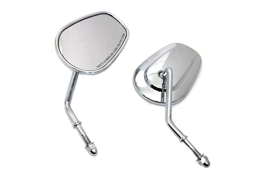 Wyatt Gatling Chrome Taper Convex Mirror Set - Left and Right Side with Short Stems