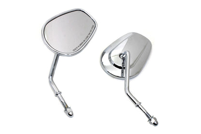 Wyatt Gatling Chrome Taper Convex Mirror Set - Left and Right Side with Short Stems