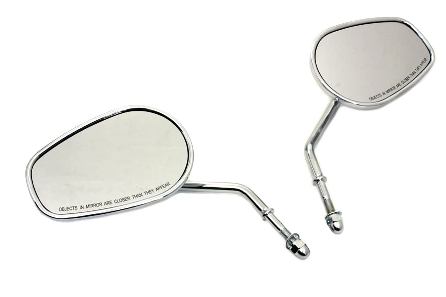 Wyatt Gatling Chrome Taper Convex Mirror Set - Left and Right Side with Short Stems