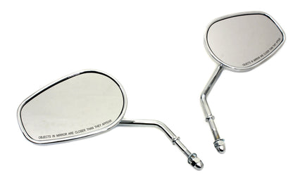 Wyatt Gatling Chrome Taper Convex Mirror Set - Left and Right Side with Short Stems