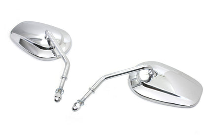 Wyatt Gatling Chrome Taper Convex Mirror Set - Left and Right Side with Short Stems