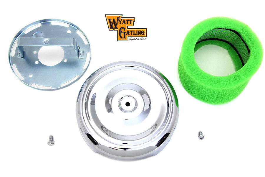 Wyatt Gatling 8 inch Round Air Cleaner Chrome for Harley Davidson XL (1988-1997)