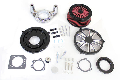 Wyatt Gatling Luxe Design EFI Air Cleaner Assembly with 50mm Mount for Harley Davidson FLT Models