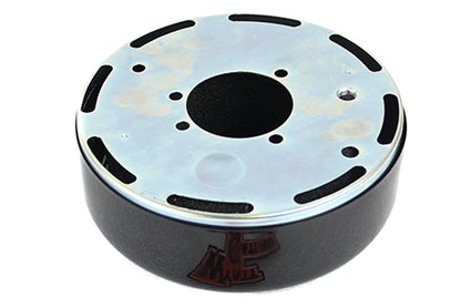 Wyatt Gatling 7 Inch Round Air Cleaner Kit with Black Cover for Harley Davidson FLH