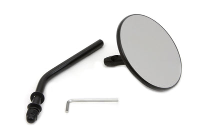 Wyatt Gatling Steel Back Mirror with Black Finish and 4-Inch Stem - Part 60-0312B