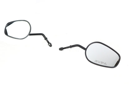 Wyatt Gatling Rectangle Mirror Set with Round Stems Black – Fits 1965-1974 Harley Davidson Models