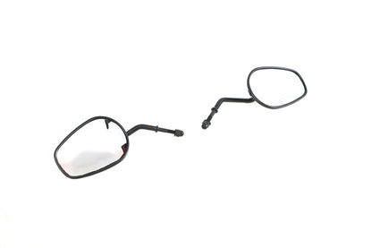 Wyatt Gatling Rectangle Mirror Set with Round Stems Black – Fits 1965-1974 Harley Davidson Models