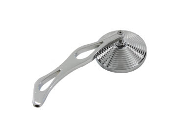 Wyatt Gatling 3 inch Billet Round Mirror with Flame Stem for Harley Davidson