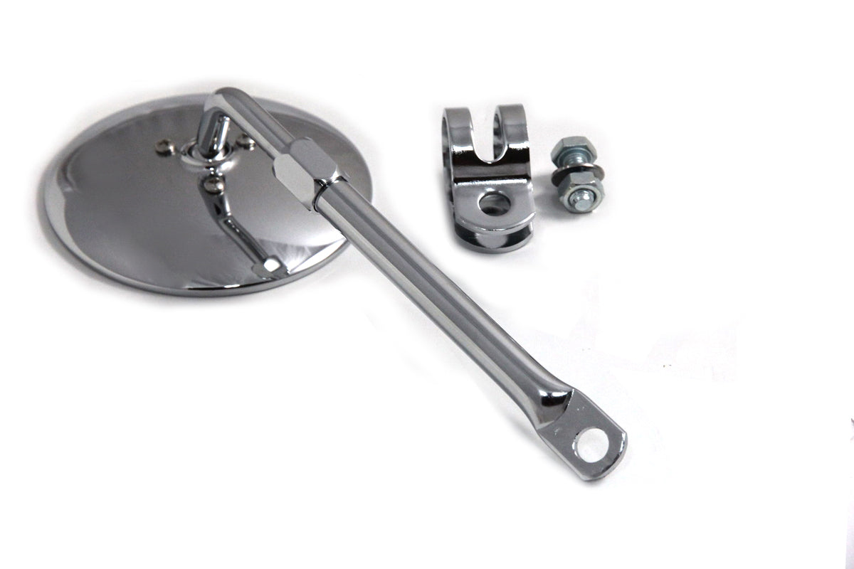 Wyatt Gatling 4-1/2 Inch Chrome Round Mirror for Carburetor Face Air Cleaner Mounting
