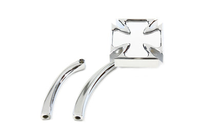 Wyatt Gatling Red Baron Mirror with Billet Curved Stem for Harley Davidson – Chrome
