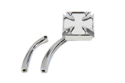 Wyatt Gatling Red Baron Mirror with Billet Curved Stem for Harley Davidson – Chrome