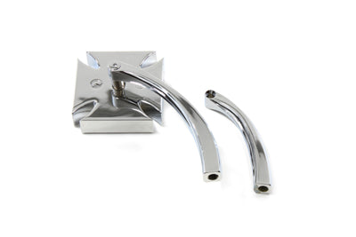 Wyatt Gatling Red Baron Mirror with Billet Curved Stem for Harley Davidson – Chrome