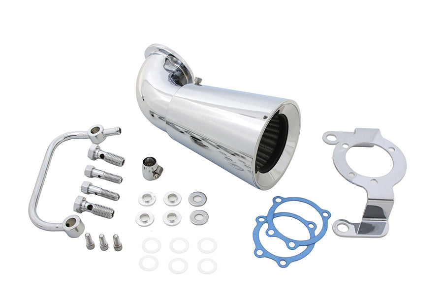 Wyatt Gatling Chrome Billet Curved Air Cleaner Breather for Harley Davidson FLT