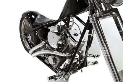 Wyatt Gatling Scoop Air Cleaner Cover Chrome - Steel Construction for Softail S&S Super E Carburetors