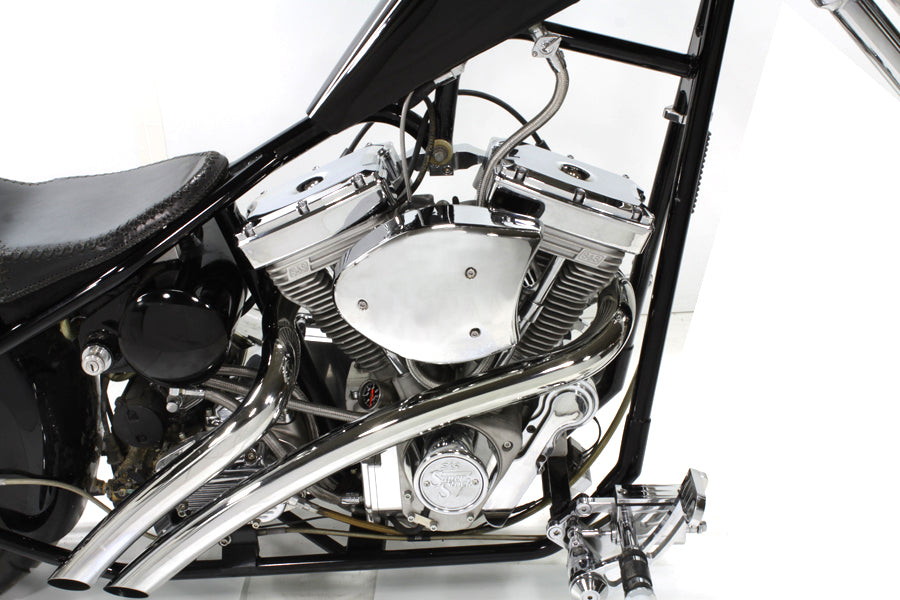 Wyatt Gatling Scoop Air Cleaner Cover Chrome - Steel Construction for Softail S&S Super E Carburetors