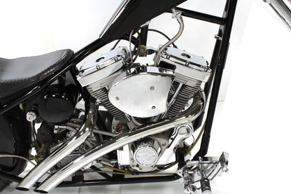 Wyatt Gatling Scoop Air Cleaner Cover Chrome - Steel Construction for Softail S&S Super E Carburetors