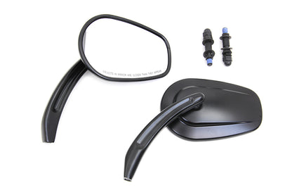 Wyatt Gatling Rectangle Taper Mirror Set with Billet Stems for Harley Davidson 1965-1974