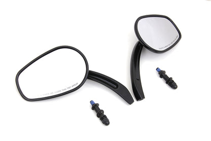 Wyatt Gatling Rectangle Taper Mirror Set with Billet Stems for Harley Davidson 1965-1974