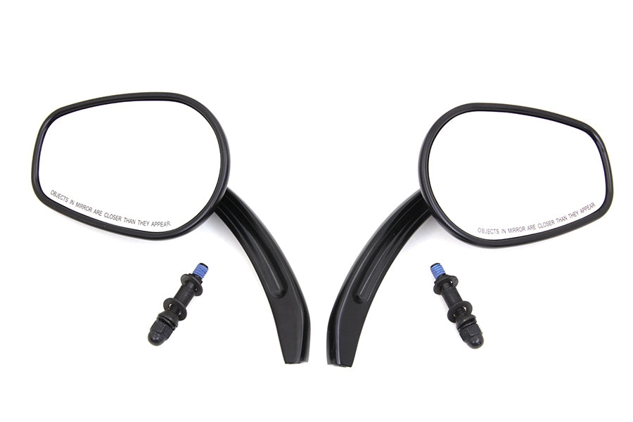 Wyatt Gatling Rectangle Taper Mirror Set with Billet Stems for Harley Davidson 1965-1974