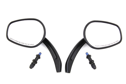 Wyatt Gatling Rectangle Taper Mirror Set with Billet Stems for Harley Davidson 1965-1974