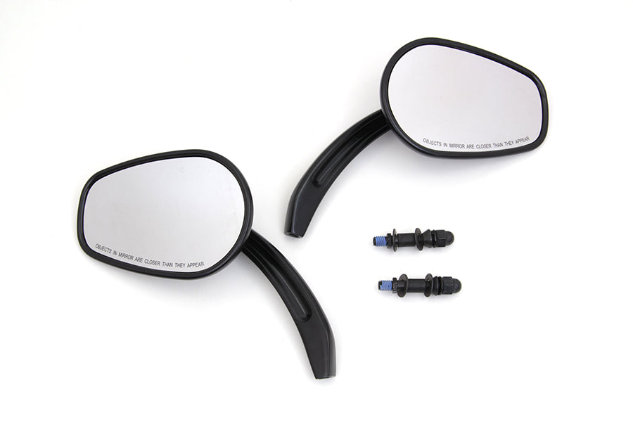 Wyatt Gatling Rectangle Taper Mirror Set with Billet Stems for Harley Davidson 1965-1974