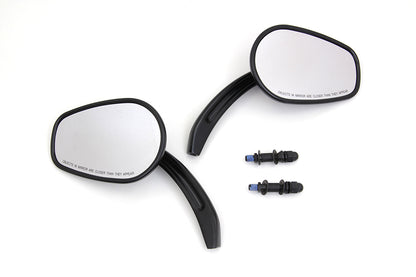 Wyatt Gatling Rectangle Taper Mirror Set with Billet Stems for Harley Davidson 1965-1974
