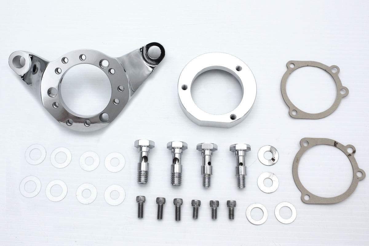 Wyatt Gatling Air Cleaner Bracket Kit Chrome Billet for Harley Davidson FLST (1993-2002)