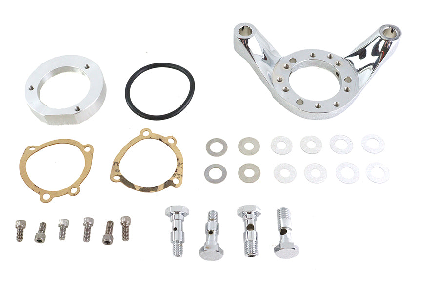 Wyatt Gatling Air Cleaner Bracket Kit Chrome Billet for Harley Davidson FLST (1993-2002)