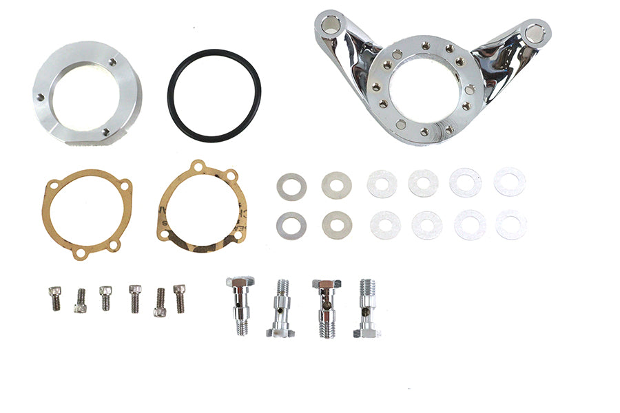 Wyatt Gatling Air Cleaner Bracket Kit Chrome Billet for Harley Davidson FLST (1993-2002)