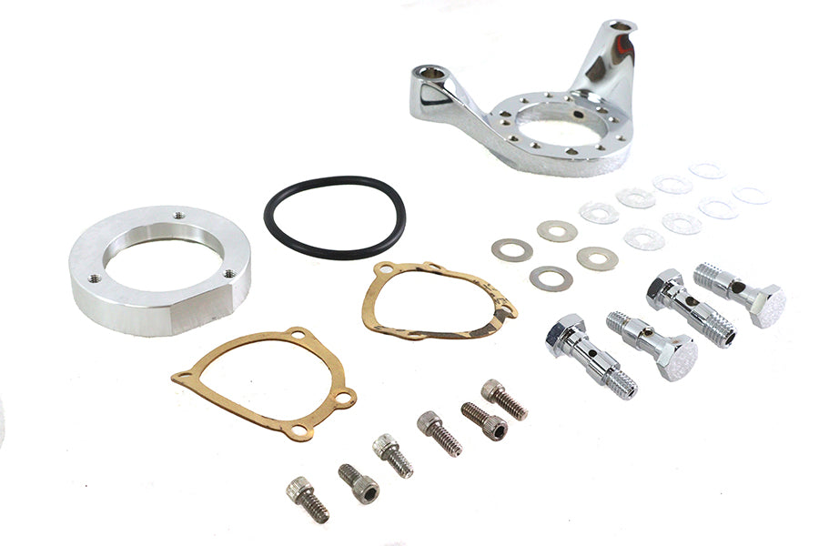 Wyatt Gatling Air Cleaner Bracket Kit Chrome Billet for Harley Davidson FLST (1993-2002)