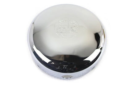 V-Twin 34-0047 Chrome Round Air Cleaner Cover with World's Fair Emblem