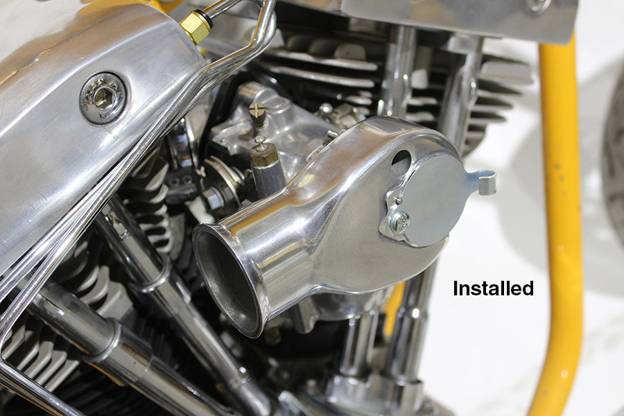 Wyatt Gatling Tourist Trophy Shorty Carburetor Air Snoot Polished Alloy