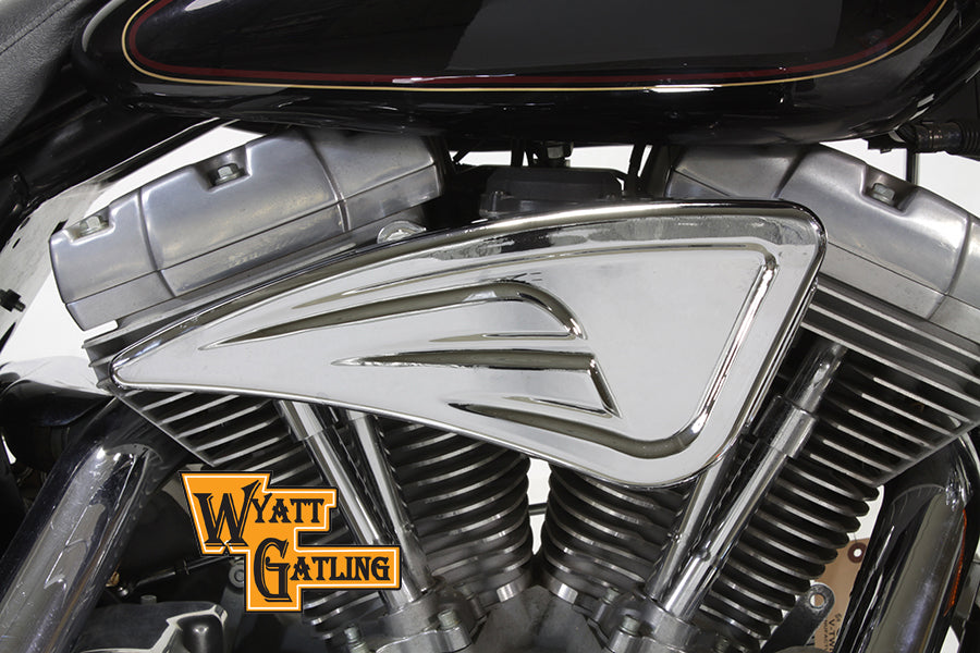 Wyatt Gatling Air Cleaner Kit for Harley Davidson FXST (1993-2002) – Chrome Billet with Filter Element Included