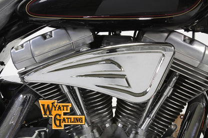 Wyatt Gatling Air Cleaner Kit for Harley Davidson FXST (1993-2002) – Chrome Billet with Filter Element Included