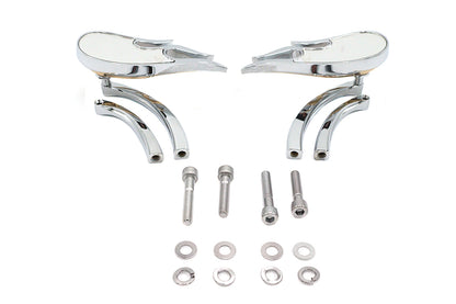 Wyatt Gatling Fireball Mirror Set with Curved Stems for Harley Davidson 1965-1974
