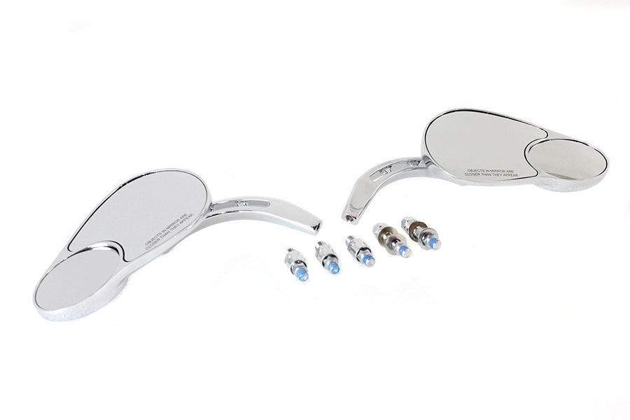 V-Twin Big Twin Chrome Mirror Set with Split Vision Insert Part 78642