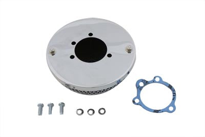 Wyatt Gatling Chrome Round Mesh Air Cleaner for Harley Davidson FL 1972-1981, Part 13142