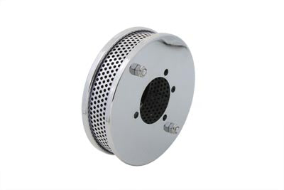 Wyatt Gatling Chrome Round Air Cleaner for Harley Davidson FL (1972-1981) - 5.5 inch Diameter