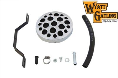 Wyatt Gatling Chrome Drilled Air Cleaner for Harley Davidson FL (Part #13407)