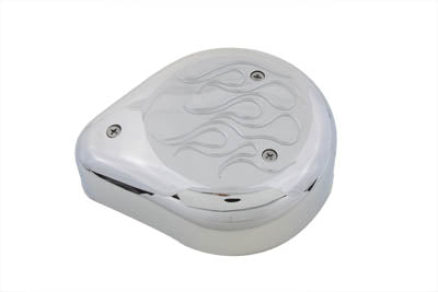 Wyatt Gatling Teardrop Air Cleaner with Flames Chrome for Harley Davidson FXST (1990-1999)