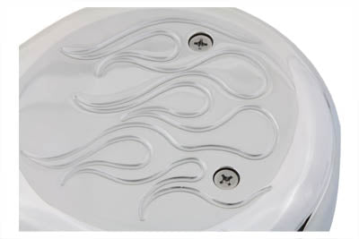 Wyatt Gatling Teardrop Air Cleaner with Flames Chrome for Harley Davidson FXST (1990-1999)