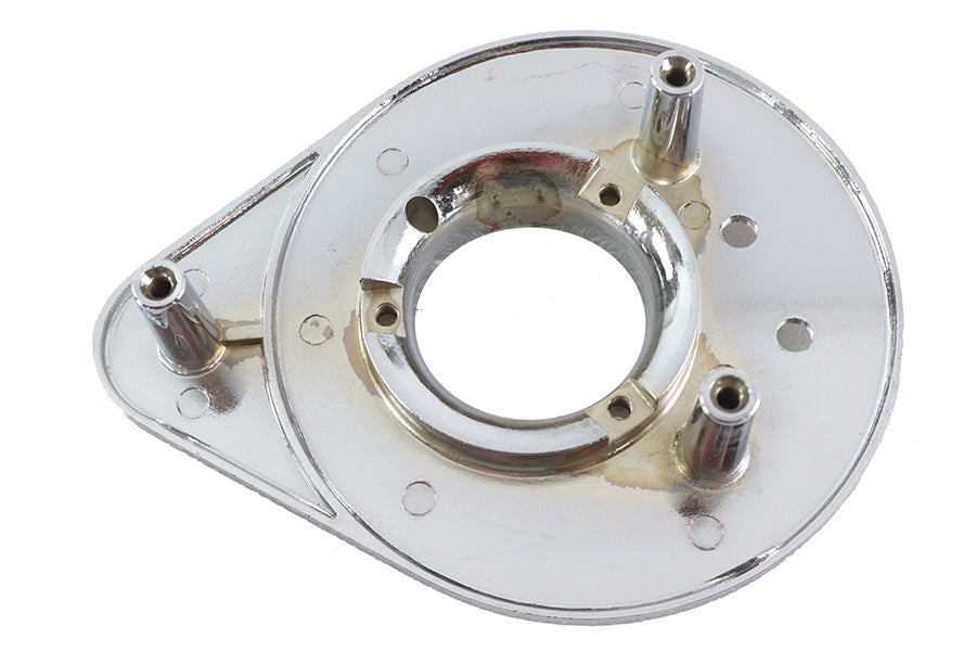 Wyatt Gatling Chrome Teardrop Air Cleaner Backing Plate for Harley Davidson FL Models