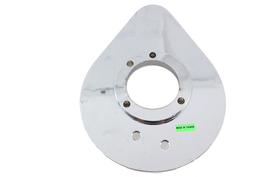 Wyatt Gatling Chrome Teardrop Air Cleaner Backing Plate for Harley Davidson FL Models
