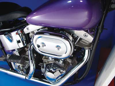 Wyatt Gatling Chrome Bendix Oval Air Cleaner Assembly for Harley Davidson FL, FX, XL 1972-1975