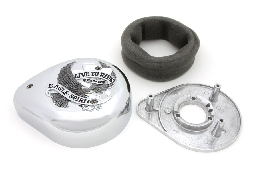 Wyatt Gatling Eagle Spirit Chrome Teardrop Air Cleaner for Harley Davidson XL Models
