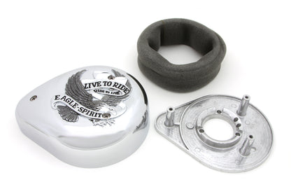 Wyatt Gatling Eagle Spirit Chrome Teardrop Air Cleaner for Harley Davidson XL Models