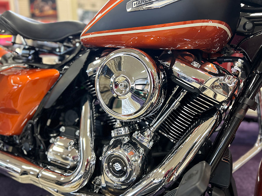 Wyatt Gatling 8-inch Round Air Cleaner Cover for Harley Davidson FXST, FLST, FXR, FLT Models