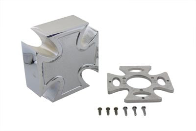 Wyatt Gatling Maltese Cross Air Cleaner Cover Shorty with Chrome Finish and Hardware Kit
