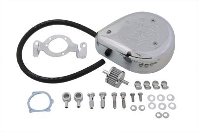 Wyatt Gatling 34-0651 Chrome Flame Teardrop Air Cleaner Kit for Harley-Davidson