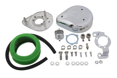 Wyatt Gatling Teardrop Air Cleaner Kit Chrome Flame for Harley Davidson XL